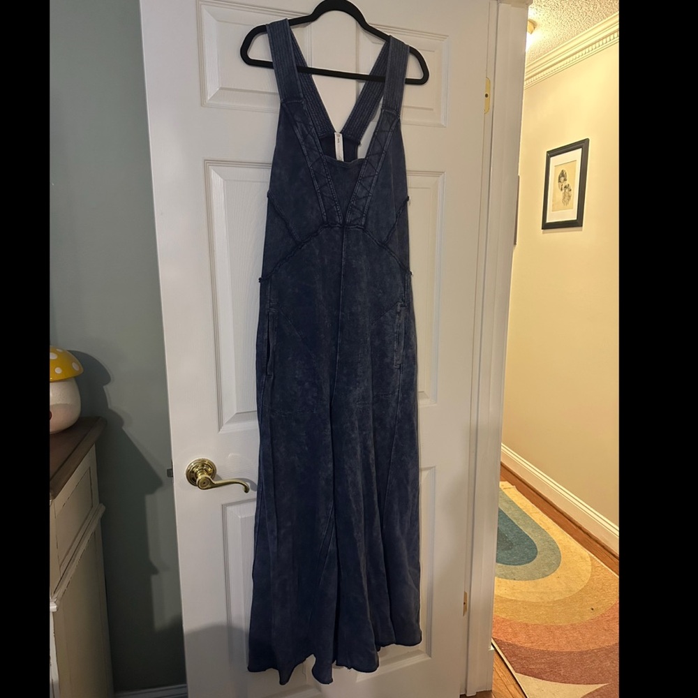 Daily Practice by Anthropologie Navy Wide Leg Jumpsuit